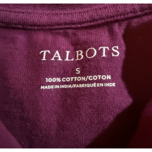 Talbots 100% Cotton Purple Striped Long Sleeve Top Size Small Shoulder Button - Picture 3 of 9